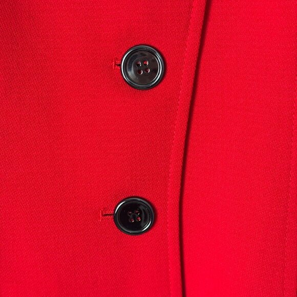 Kasper ASL Red Blazer Jacket Black Buttons Classic Professional Career Size 6 - Picture 2 of 10
